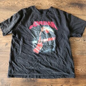 Jordan Black Shirt with Red Logo